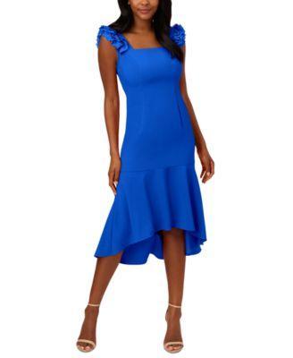 Adrianna Papell Satin Ruffle Sleeve High Product Image
