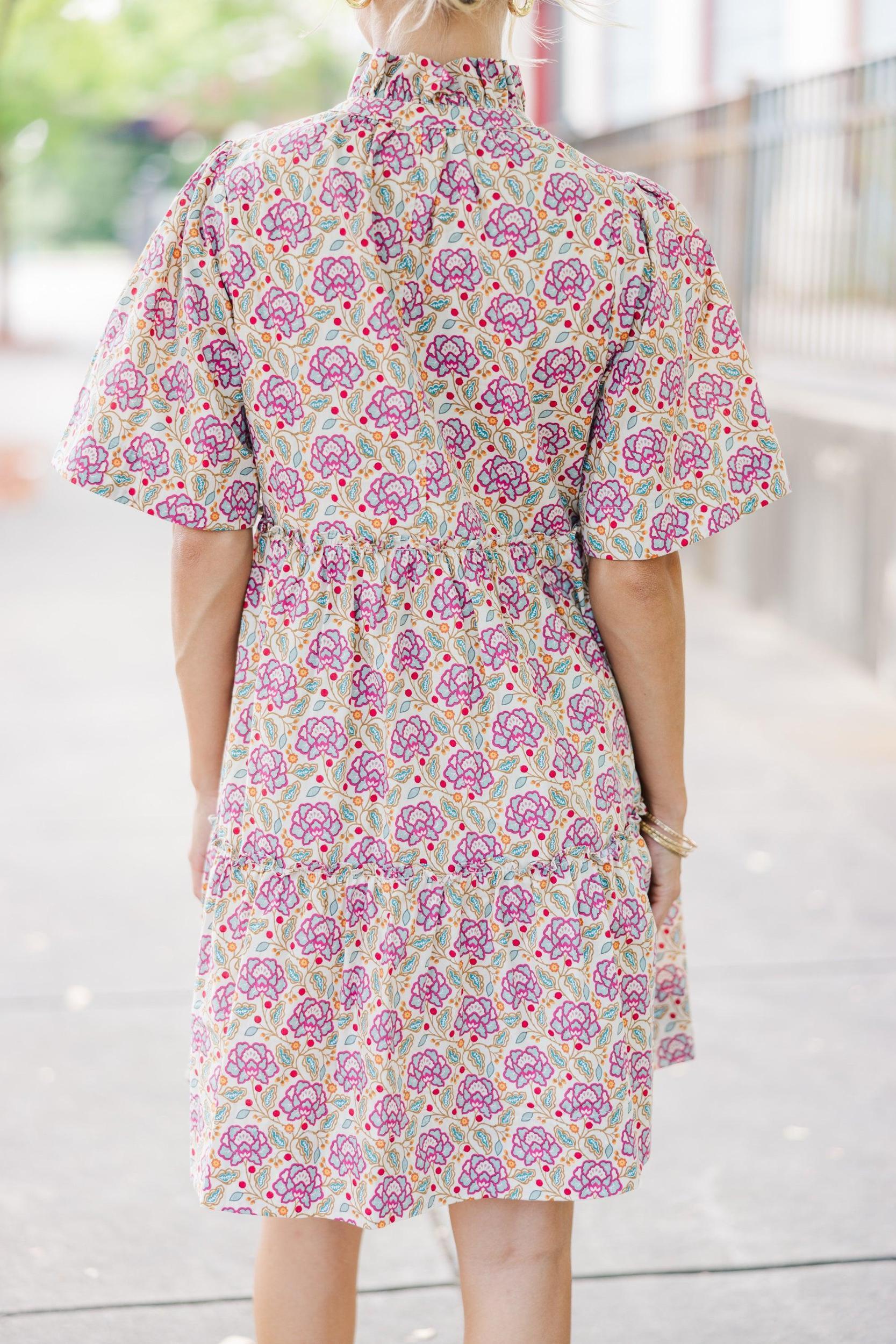 Feeling Your Best Magenta Purple Paisley Dress Female Product Image