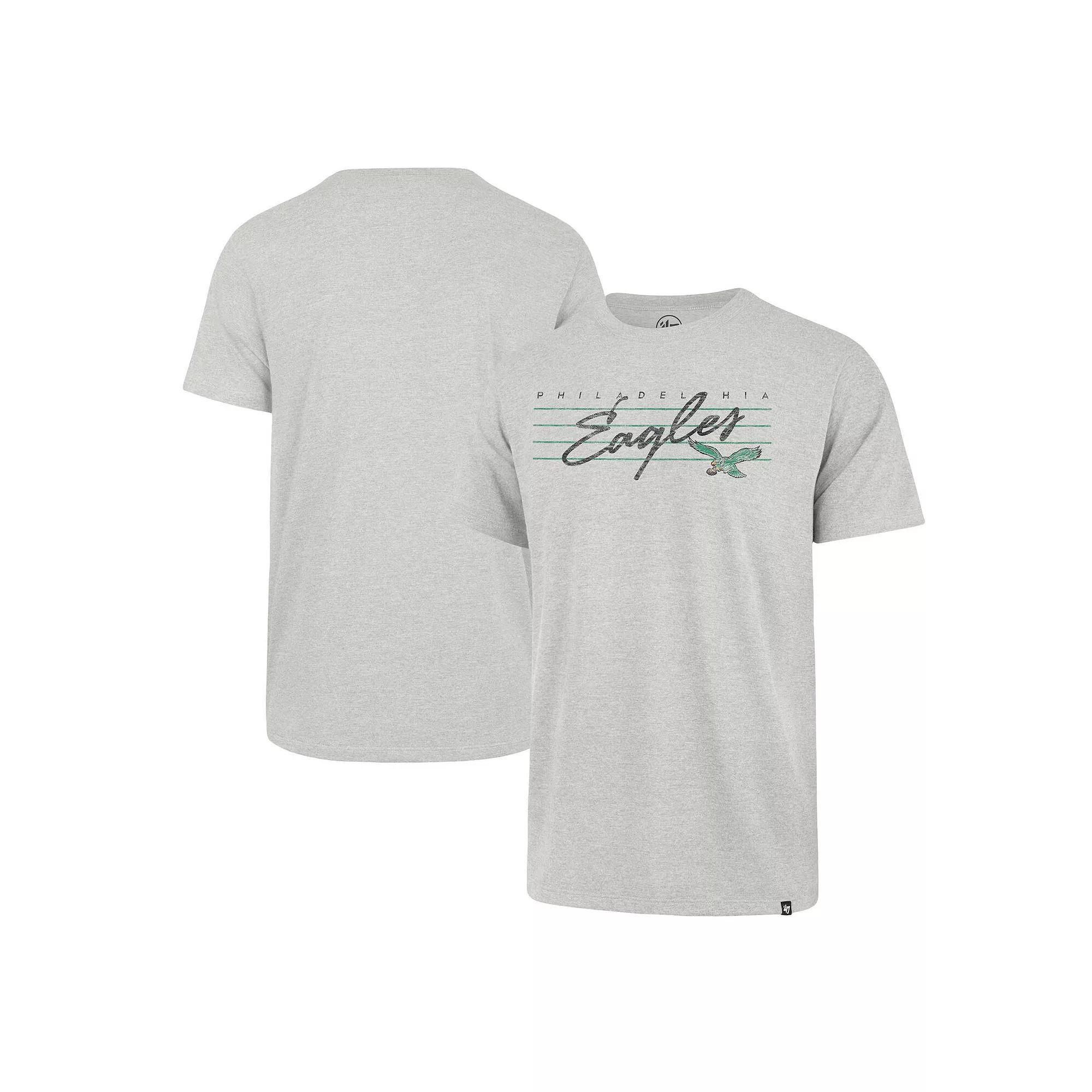 Men's '47 Gray Philadelphia Eagles Downburst Franklin T-Shirt, Size: XL, Grey Product Image