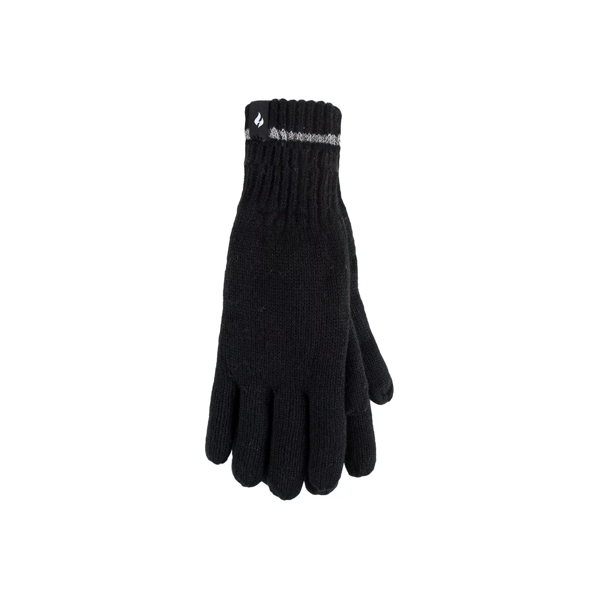 Men's Heat Holders Heatweaver Lined Reflective Stripe Gloves with Grippers, Size: Medium-Large, Black Product Image