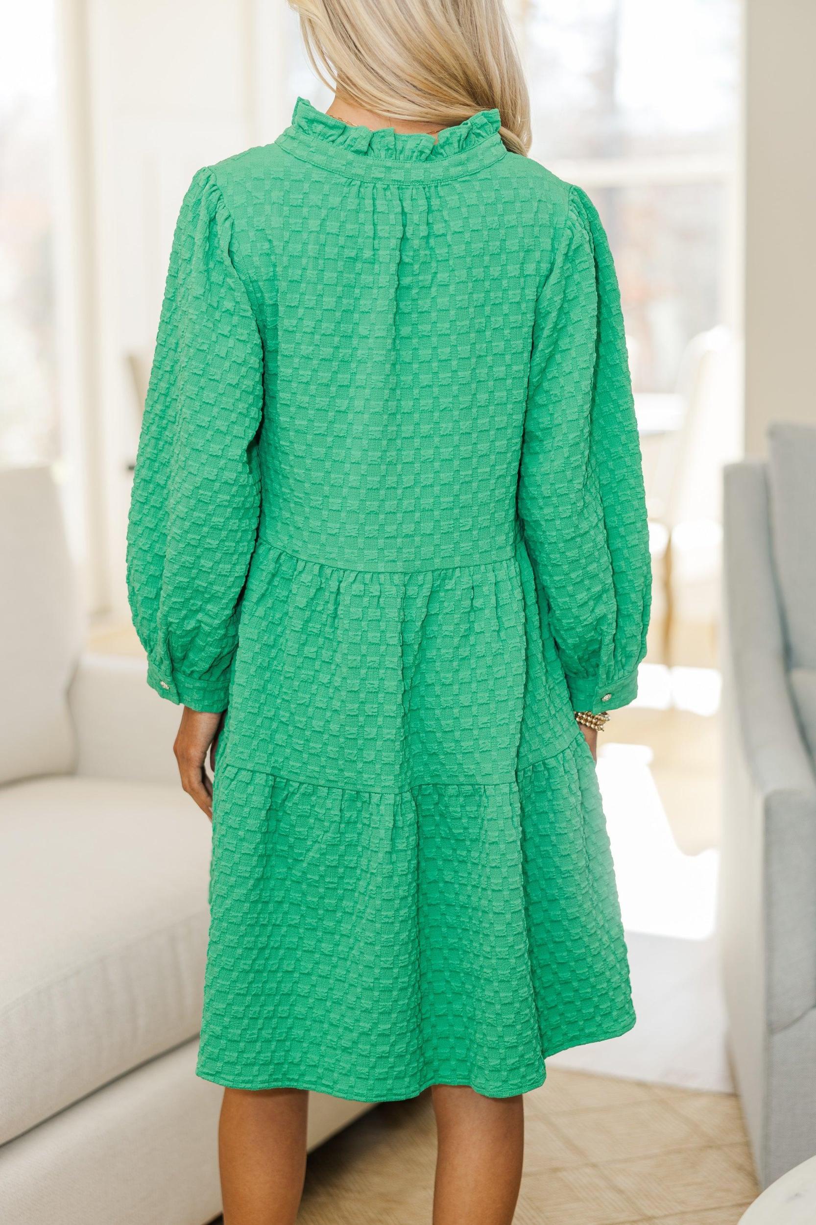 NURSING COLLECTION: All Up To You Green Textured Dress Female Product Image