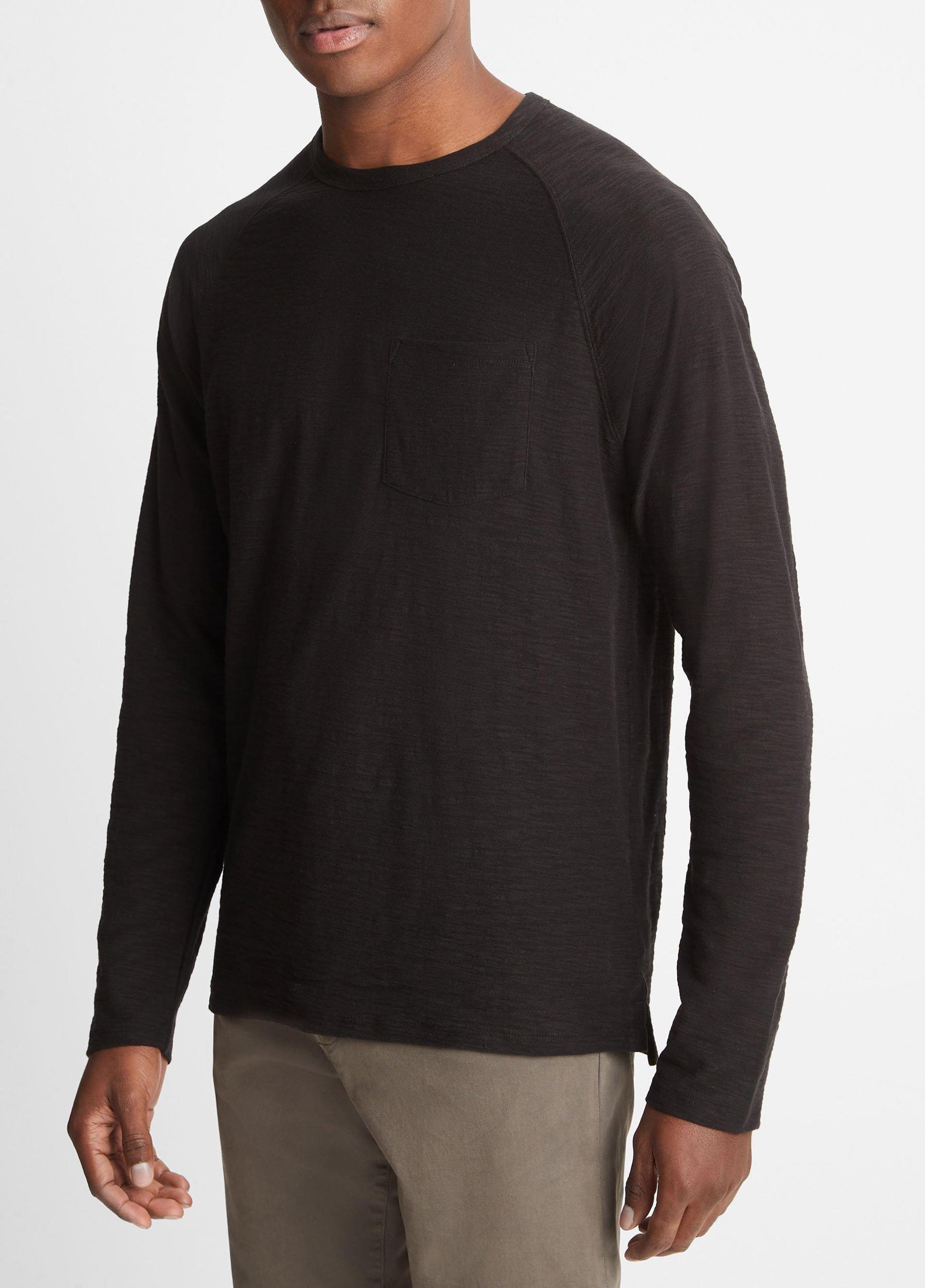 Mens Cotton Long Sleeve Pocket Crew T-Shirt Vince Product Image