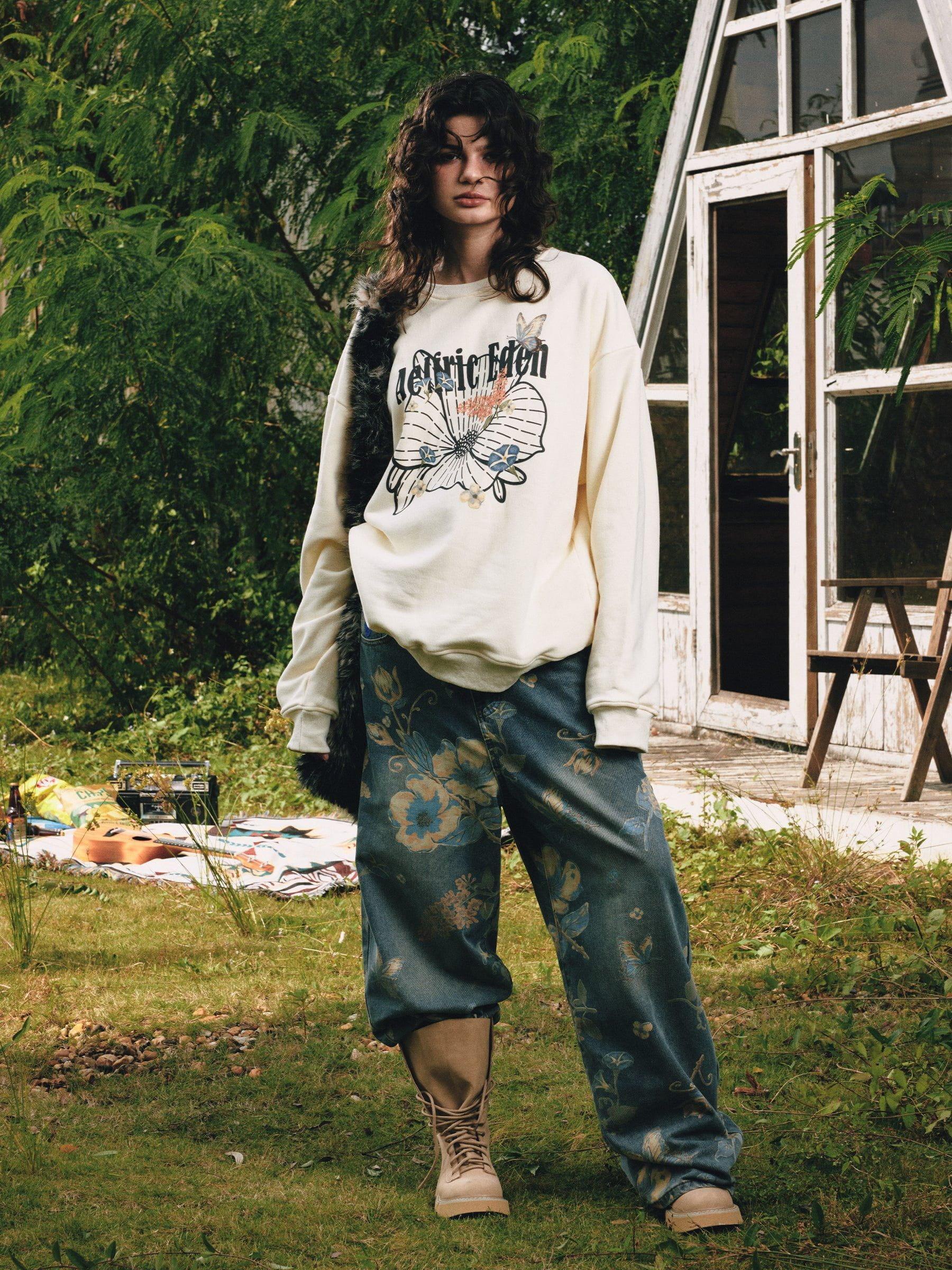 Aelfric Eden Flower Print Sweatshirt Product Image