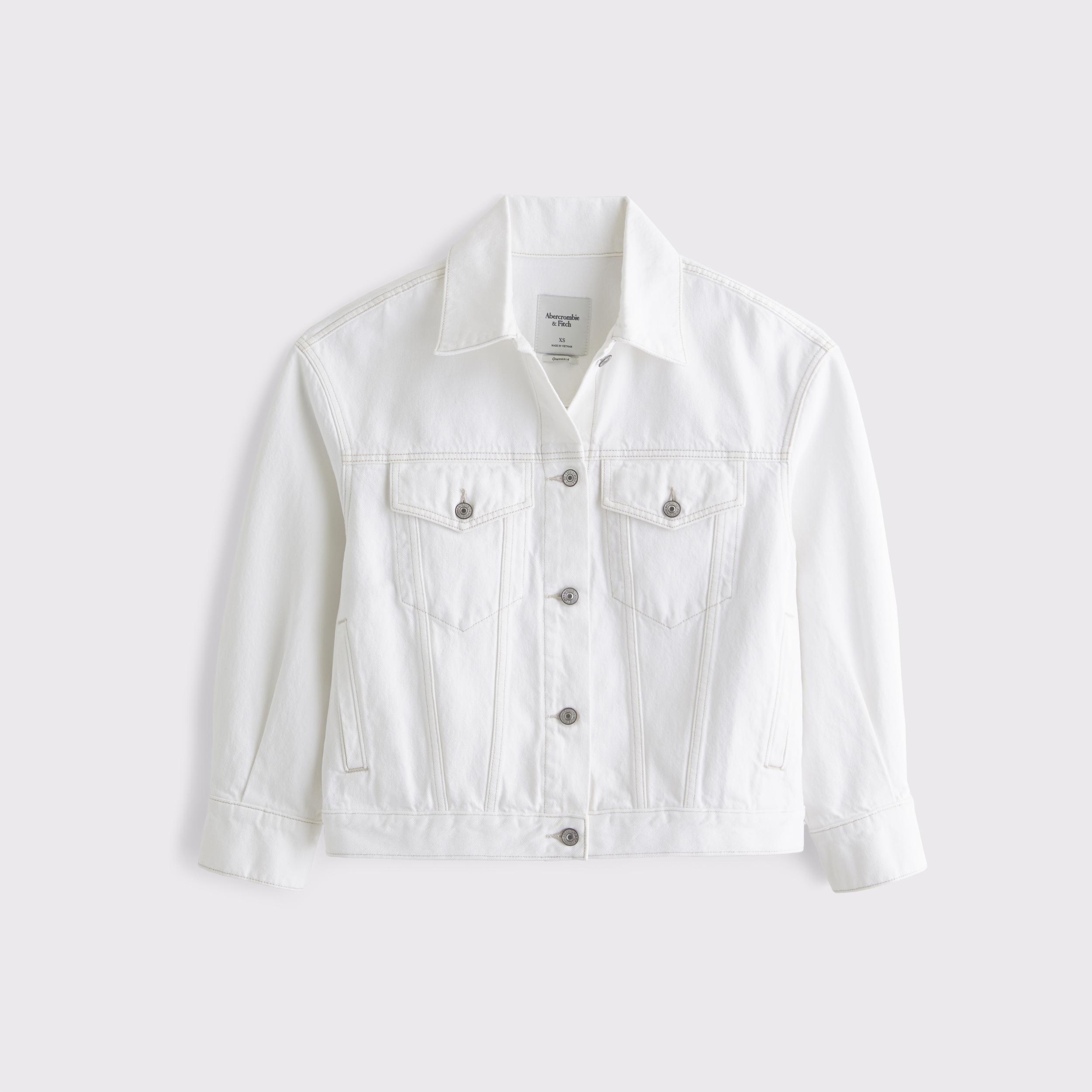 Oversized Distressed Denim Trucker Jacket Product Image