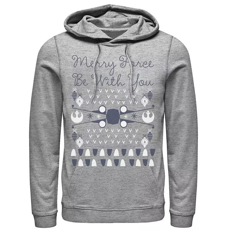 Men's Star Wars X-Wing Ugly Christmas Hoodie, Size: XXL, Athletic Grey Product Image
