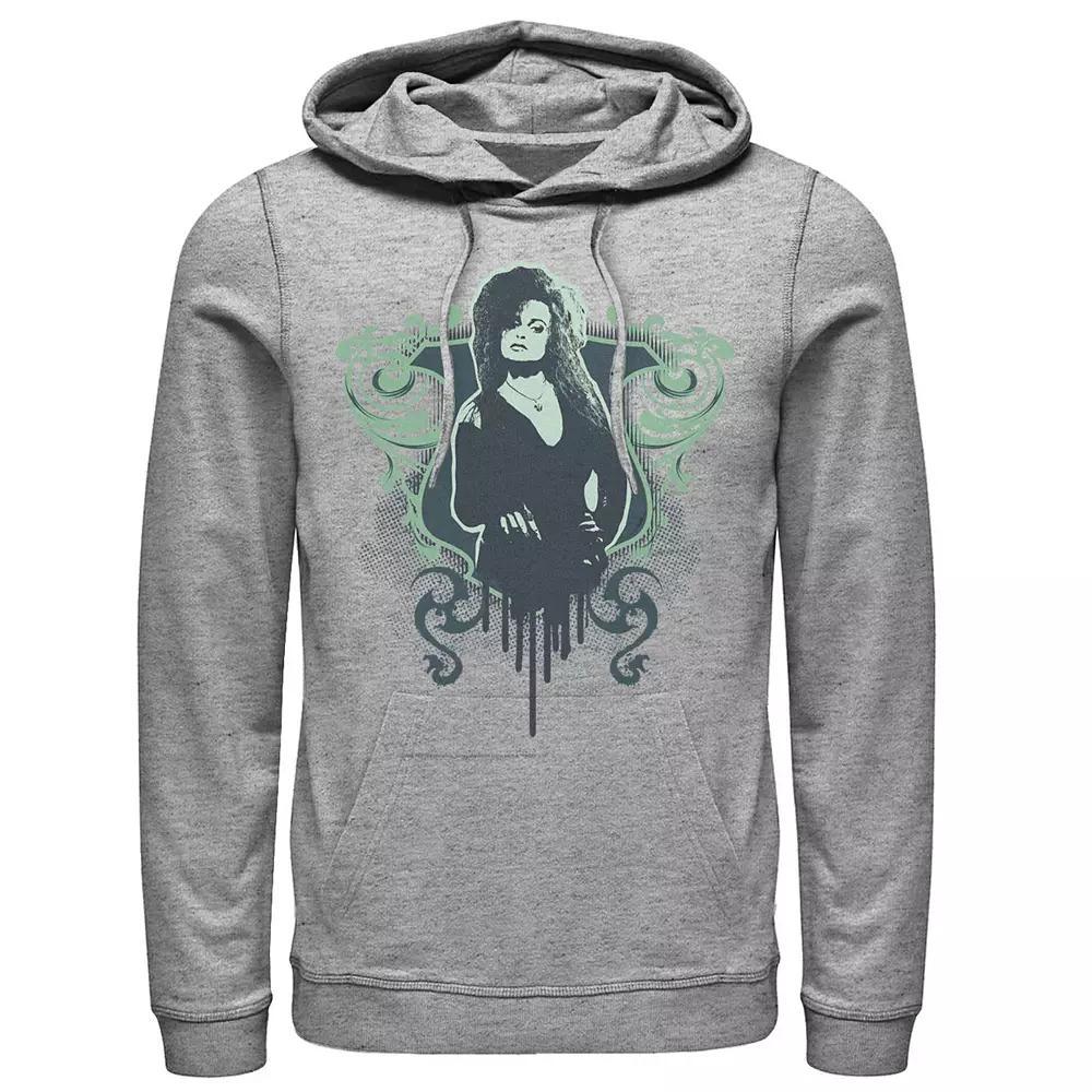 Men's Harry Potter Bellatrix Lestrange Dripping Portrait Graphic Pullover Hoodie, Size: 3XL, Athletic Grey Product Image