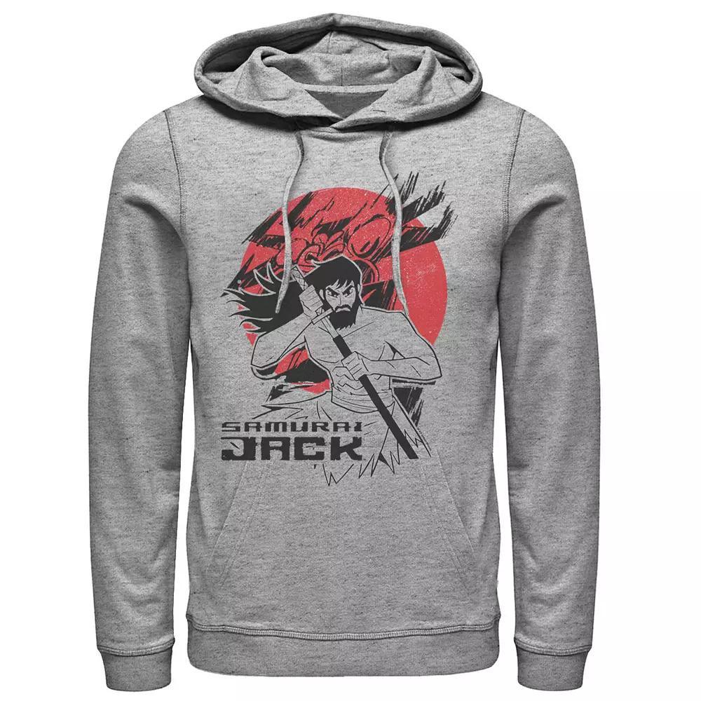 Men's Cartoon Network Samurai Jack The Warrior & The Sun Sketch Hoodie, Size: 3XL, Athletic Grey Product Image