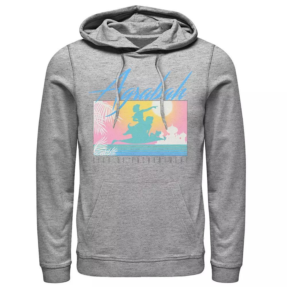 Disney's Aladdin Agrabah City Of Enchantment Silhouette Poster Men's Pullover Hoodie, Size: XXL, Athletic Grey Product Image