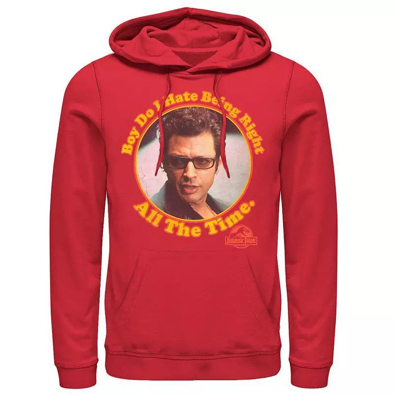Men's Jurassic Park Retro Colors Checkered Logo Hoodie, Size: Large, Blue Product Image