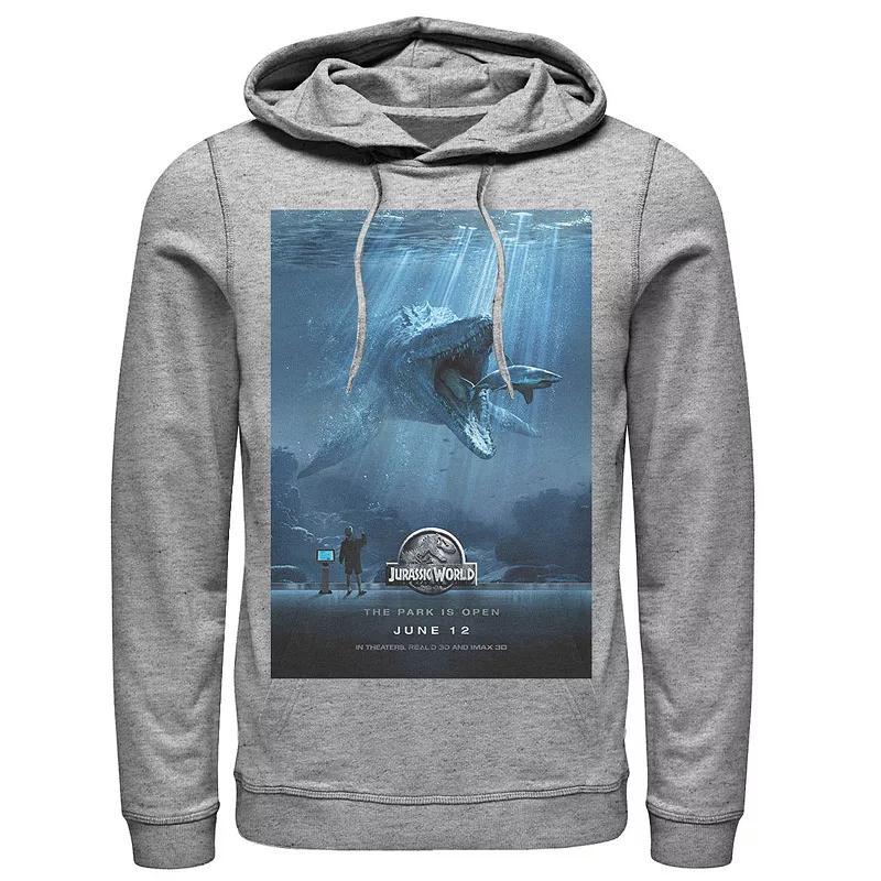 Men's Jurassic World Mosasaurus Movie Poster Hoodie, Size: XXL, Blue Product Image