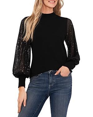 CeCe Sequin Sleeve Sweater (Rich ) Women's Clothing Product Image