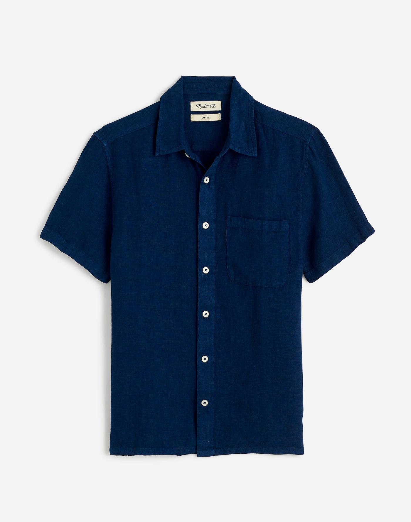 Easy Short-Sleeve Shirt in Linen Product Image