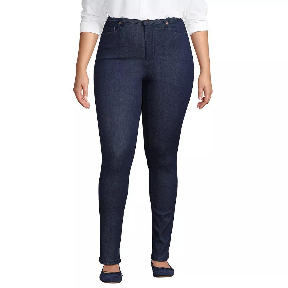 Plus Size Lands' End High-Rise Stretch Skinny Jeans, Women's, Size: 26 W, River Rinse Product Image