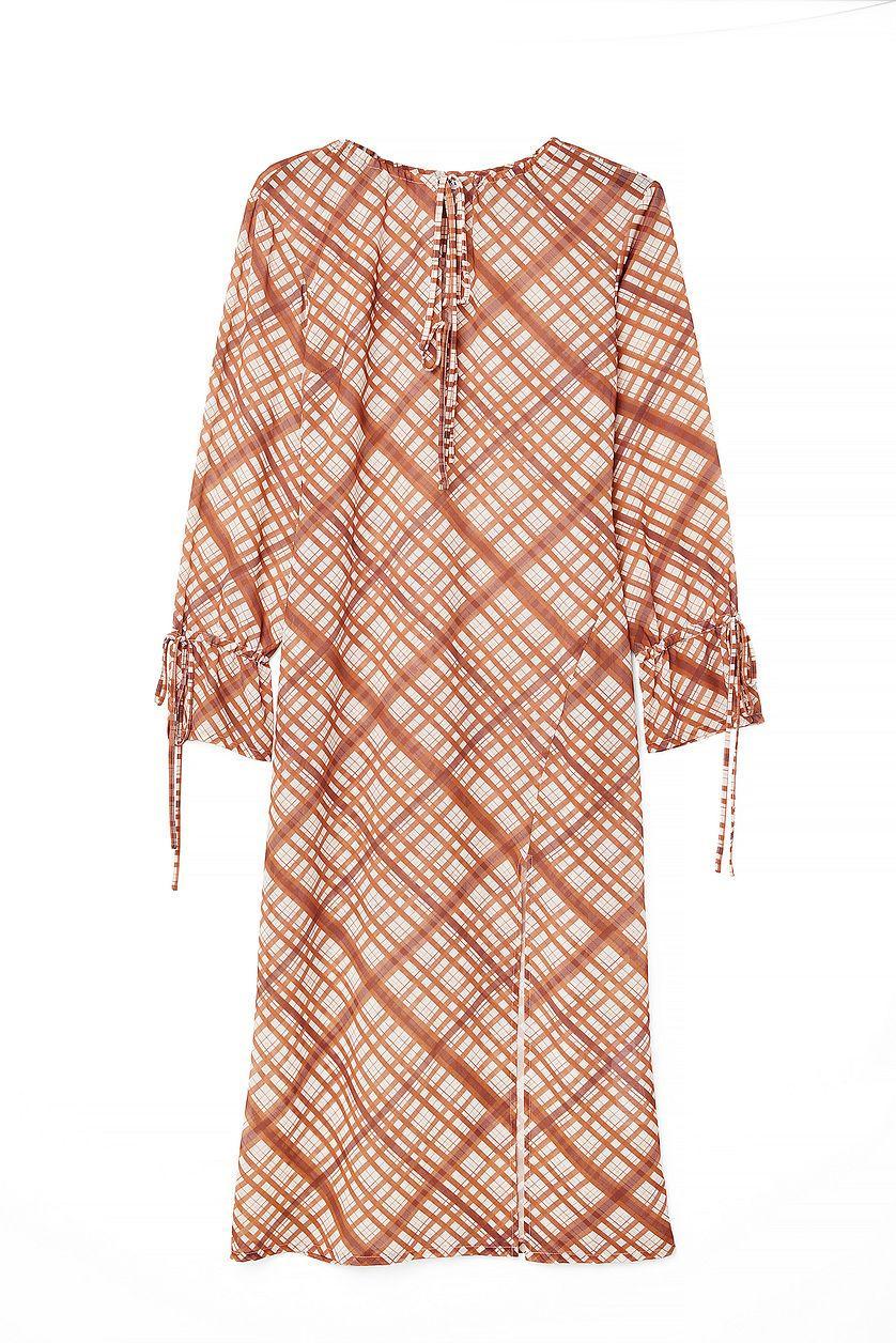 Checked Flowy Midi Dress Product Image