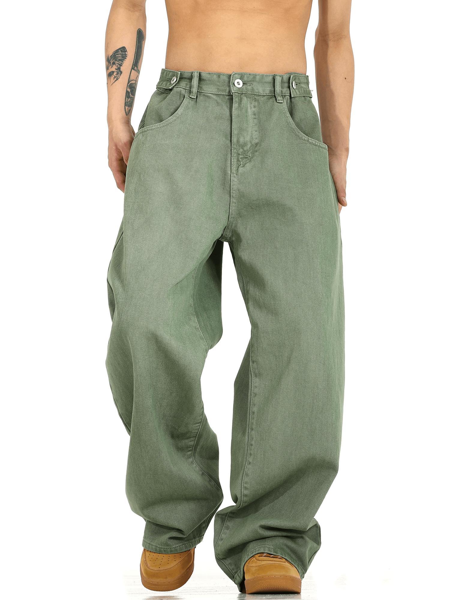 RT No. 11193 WASHED GREEN WIDE STRAIGHT JEANS Product Image