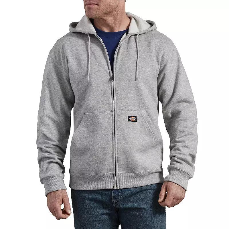 Men's Dickies Fleece Zip-Front Hoodie, Size: Medium, Grey Gray Product Image