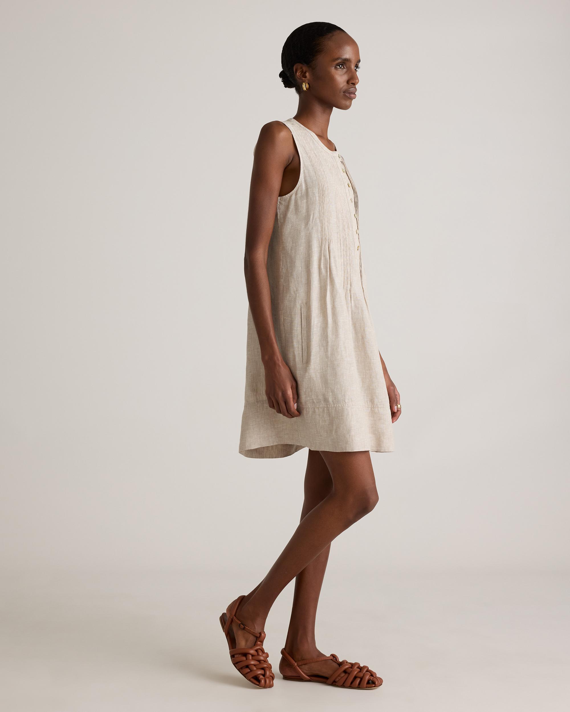 Quince | Women's 100% European Linen Sleeveless Swing Dress Product Image