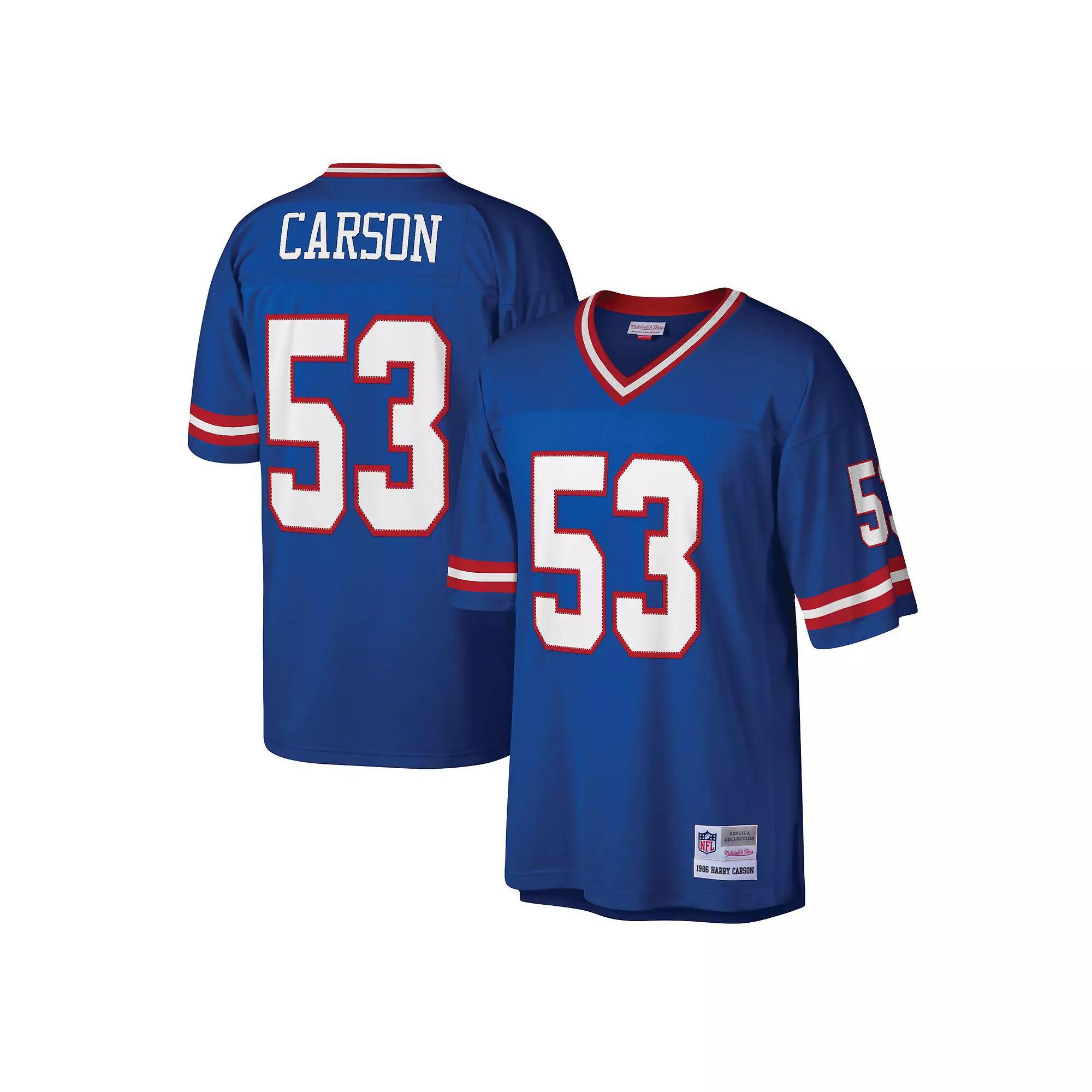 Men's Mitchell & Ness Harry Carson Royal New York Giants Legacy Replica Jersey, Size: 4XL, Blue Product Image