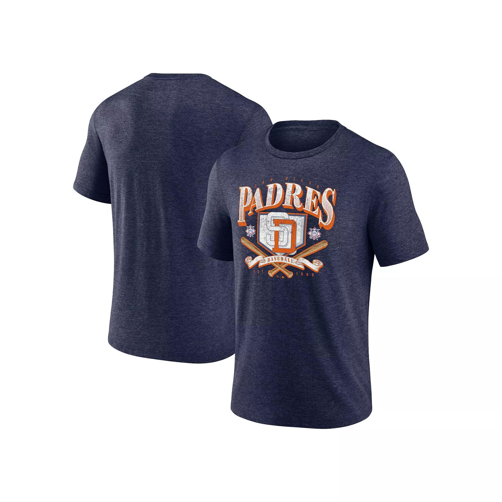 Men's Fanatics Branded Heather Navy San Diego Padres Home Team Tri-Blend T-Shirt, Size: 3XL, Blue Product Image