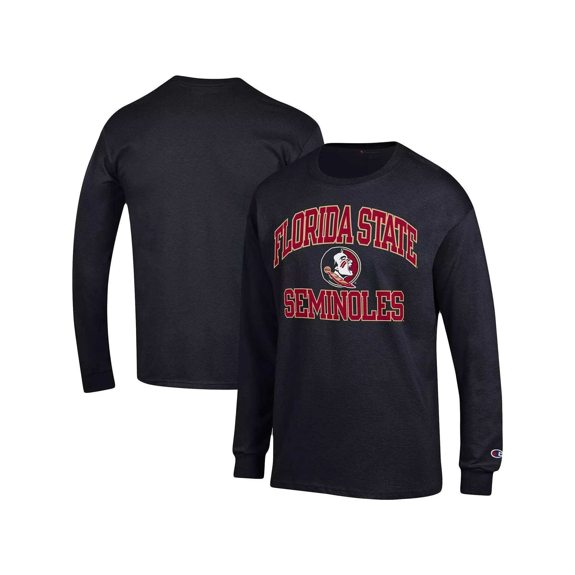 Men's Champion Black Florida State Seminoles High Motor Long Sleeve T-Shirt, Size: Large Product Image