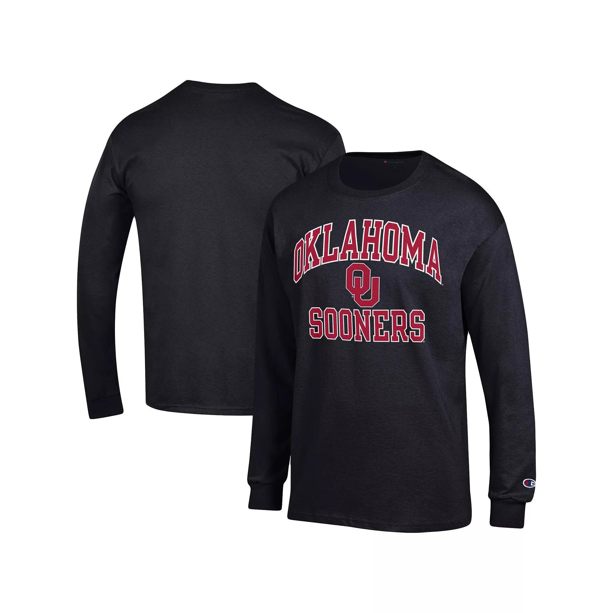 Men's Champion Black Oklahoma Sooners High Motor Long Sleeve T-Shirt, Size: Small Product Image