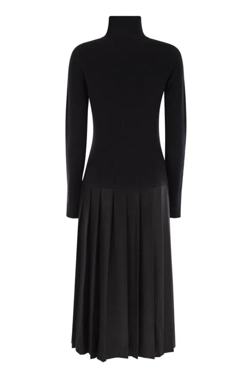 FABIANA FILIPPI Platinum Dress With Flannel Skirt In Black Product Image