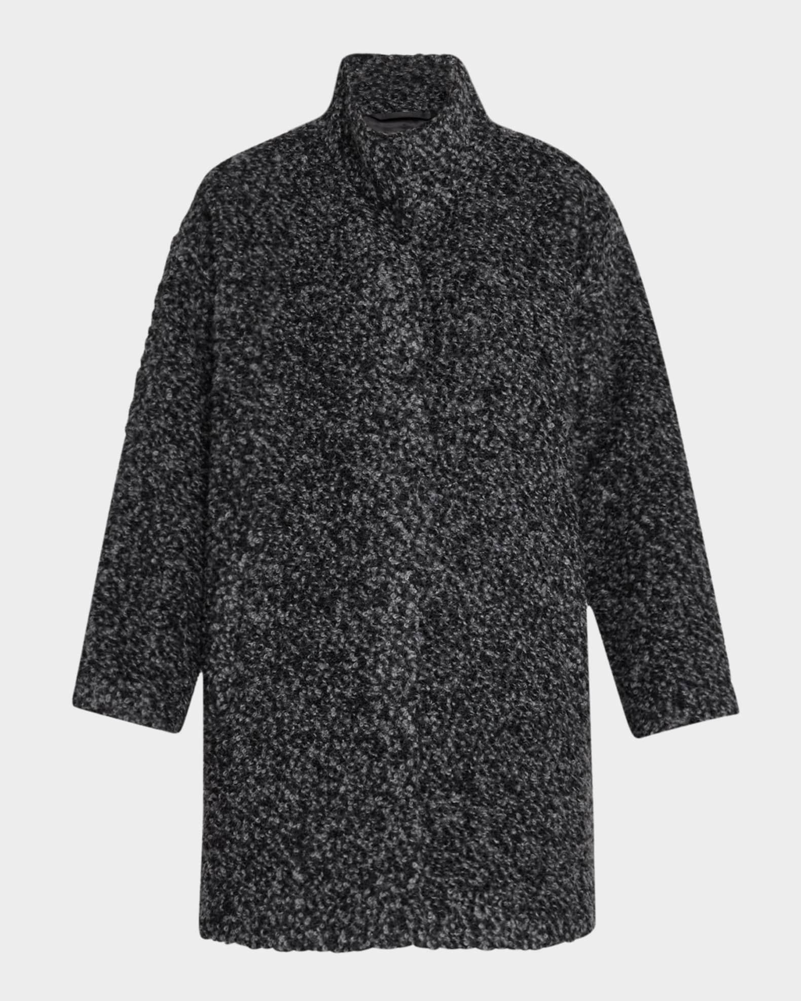 Snap-Front Curly Alpaca Wool Coat Product Image