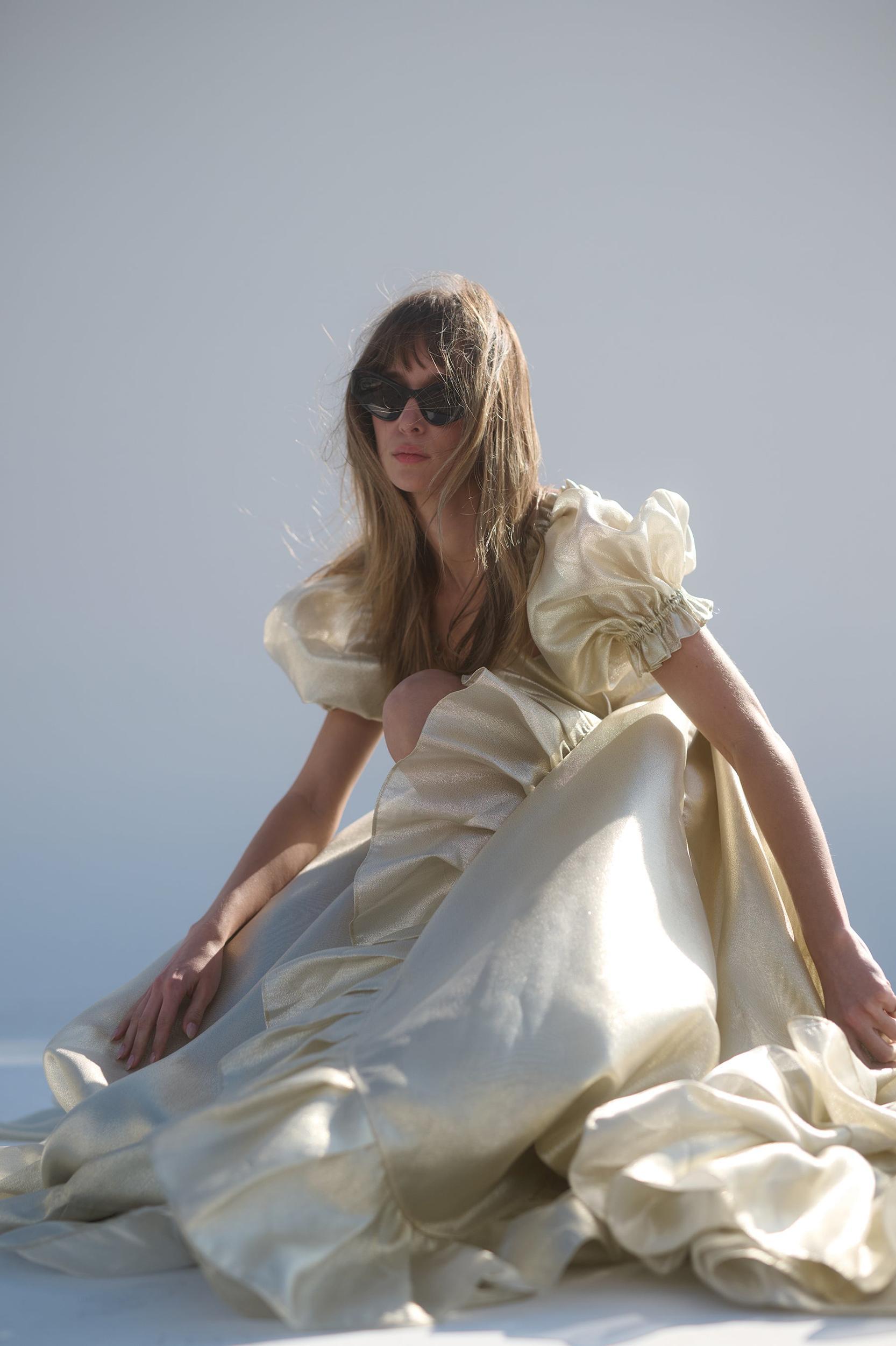 The Champagne Ruffle Gown Product Image