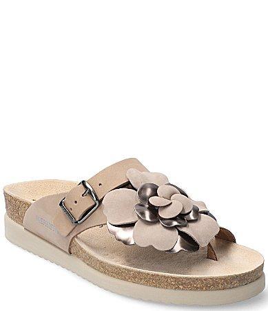 Mephisto Helen Flower Buckle Detail Leather Casual Sandals Product Image