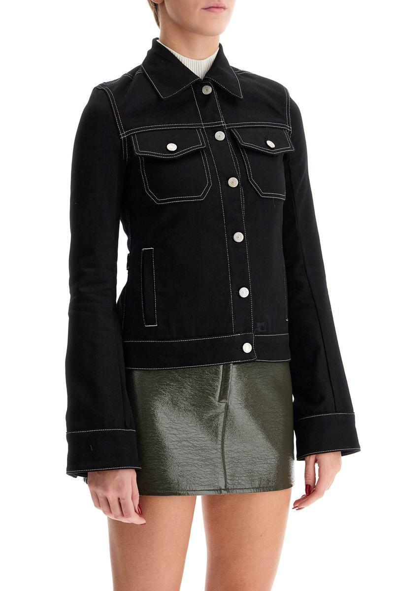 COURRÈGES Courreges Denim Trucker Jacket For Women In Black Product Image