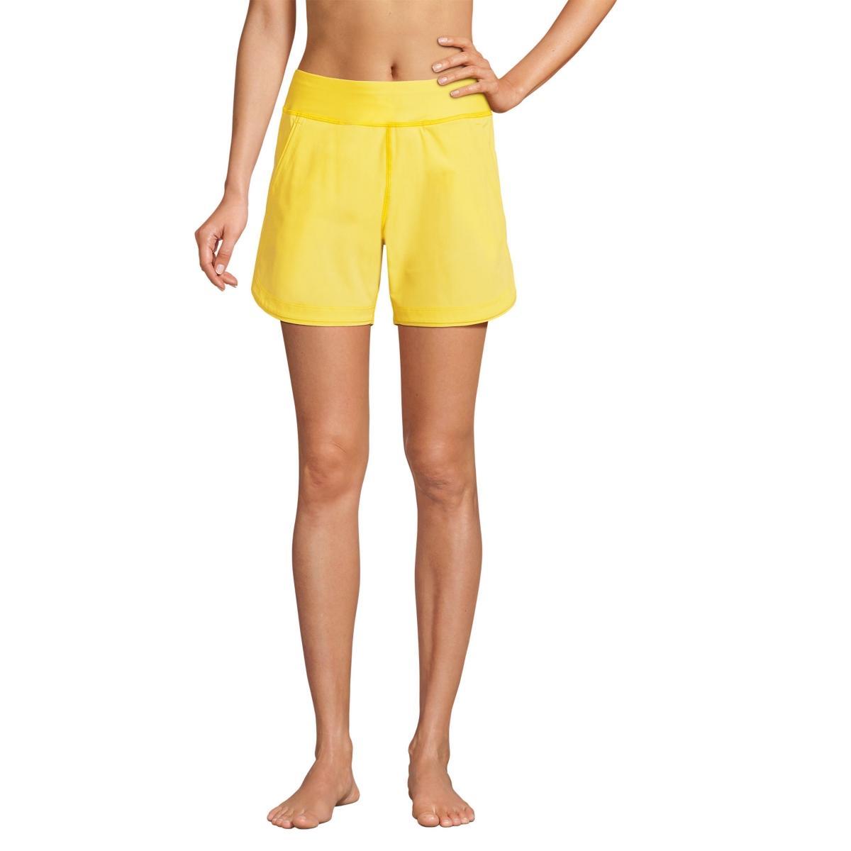 Petite Lands' End 5" Quick Dry Elastic Waist Board Shorts Swim Cover-up, Women's, Size: 12 Petite, Deep  Blue Product Image