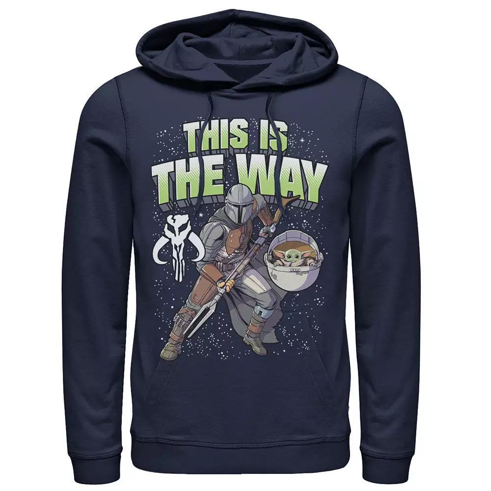 Men's Star Wars The Mandalorian This Is The Way Allies Portrait Panels Hoodie, Size: Medium, Blue Product Image