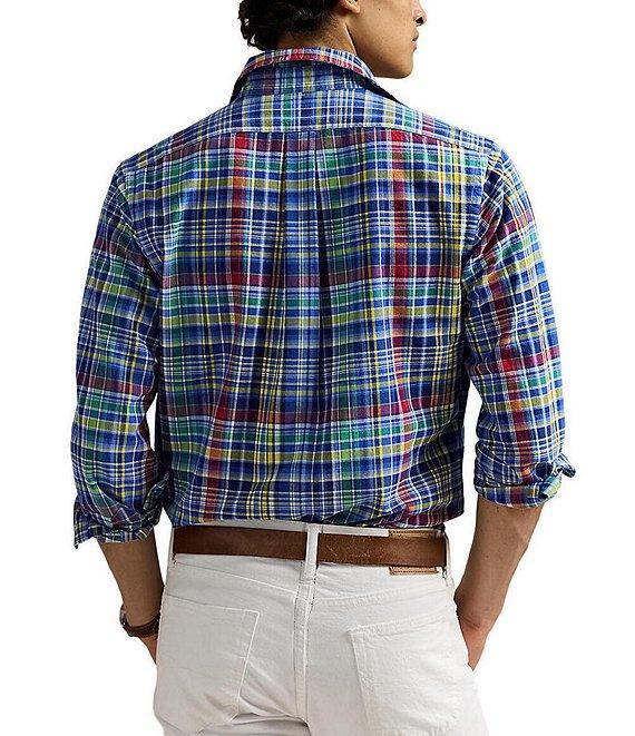 Polo Ralph Lauren Classic Fit Multi Color Plaid Oxford Long Sleeve Woven Shirt Product Image