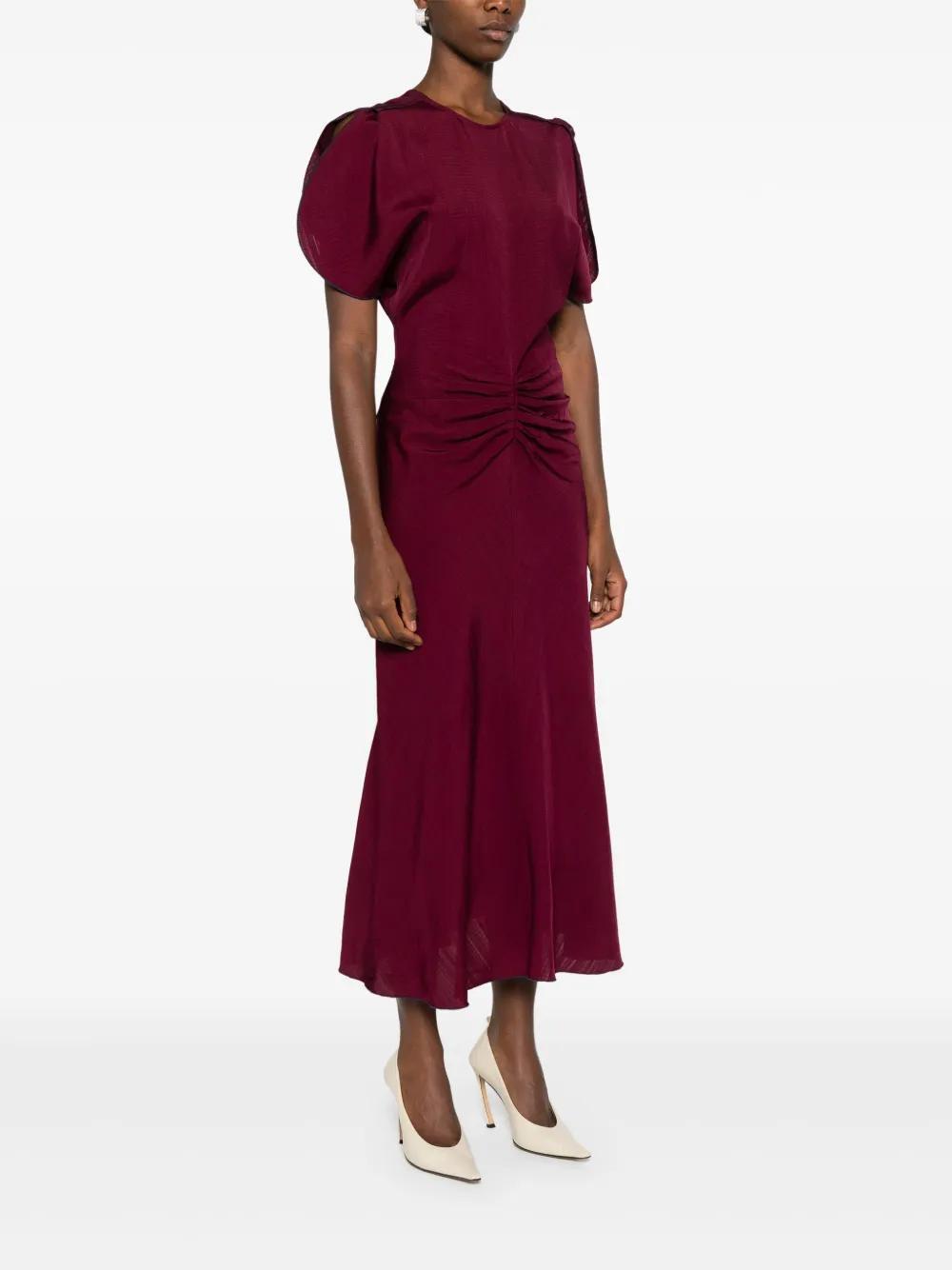 gathered-detail midi dress  Product Image