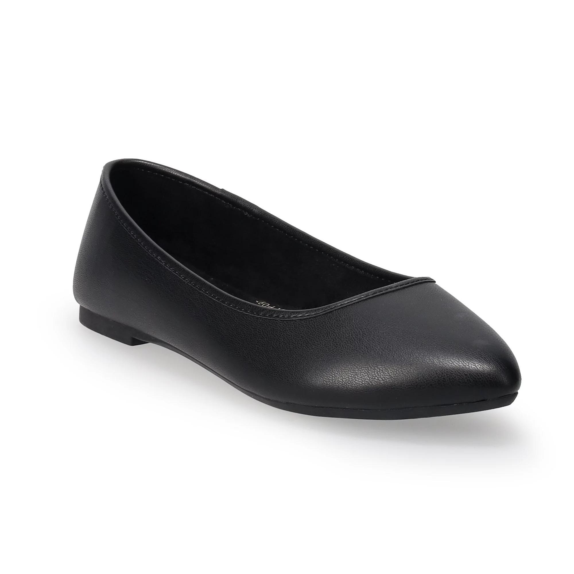 SO® Neema Women's Pointed Toe Ballet Flat, Size: 11, Black Product Image