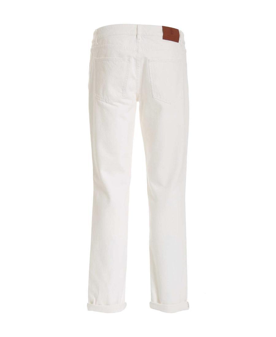 BRUNELLO CUCINELLI Mid-waist Straight-leg Jeans In White Product Image