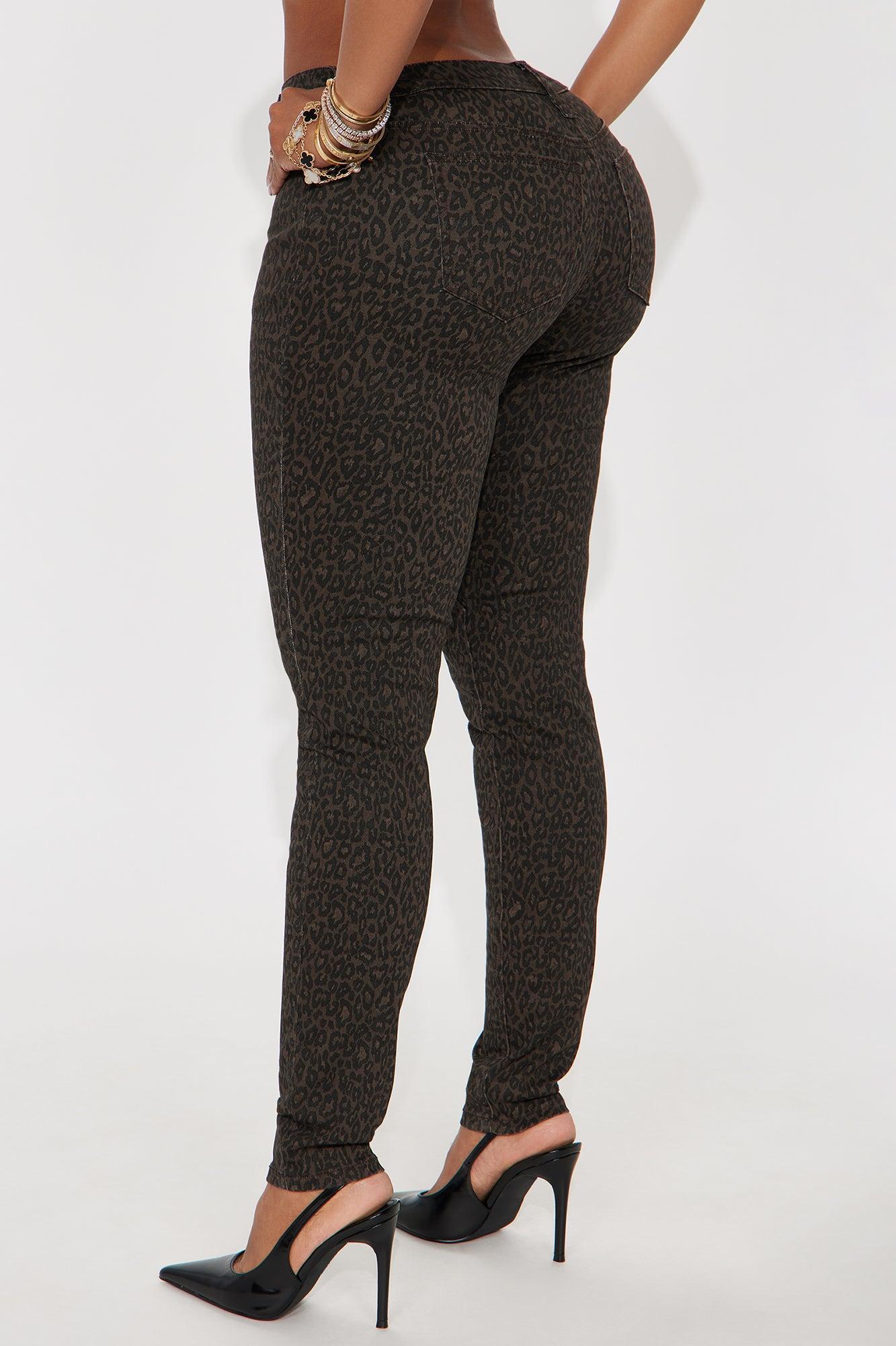 Skinny Uniform Leopard Pants - Chocolate/Combo Product Image