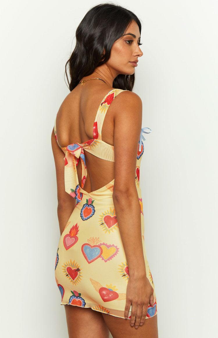 Romeo Yellow Print Mini Dress Product Image