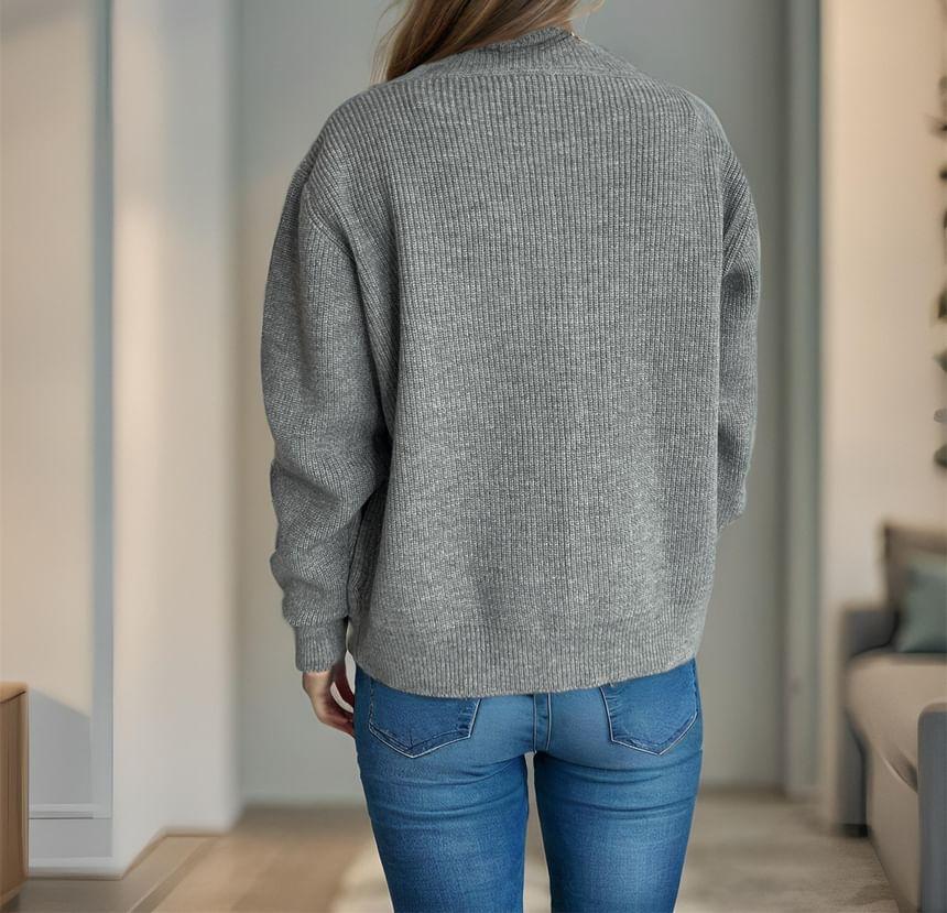 Bow Embroidered Scallop Trim Cardigan Product Image