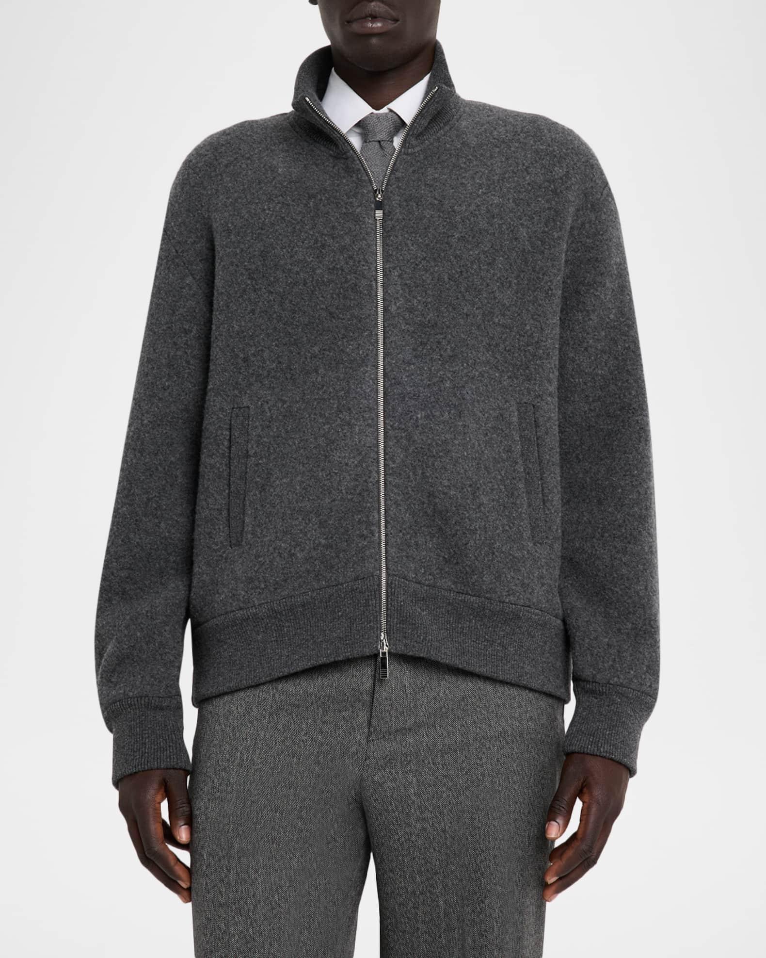 Men's Wool Fleece Full-Zip Bomber Jacket Product Image
