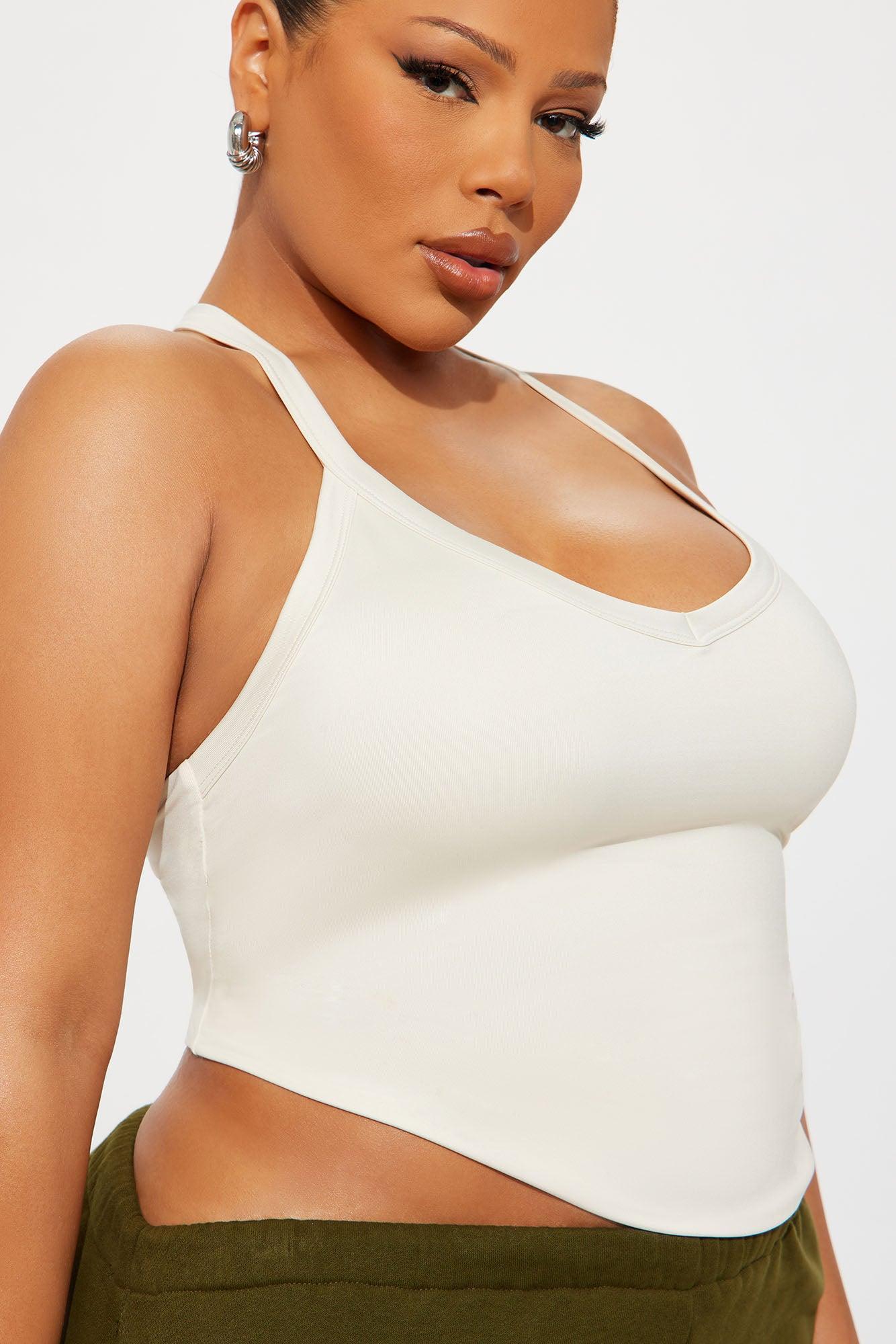 Contour Double Lined V-Neck Tank Top - Bone Female Product Image