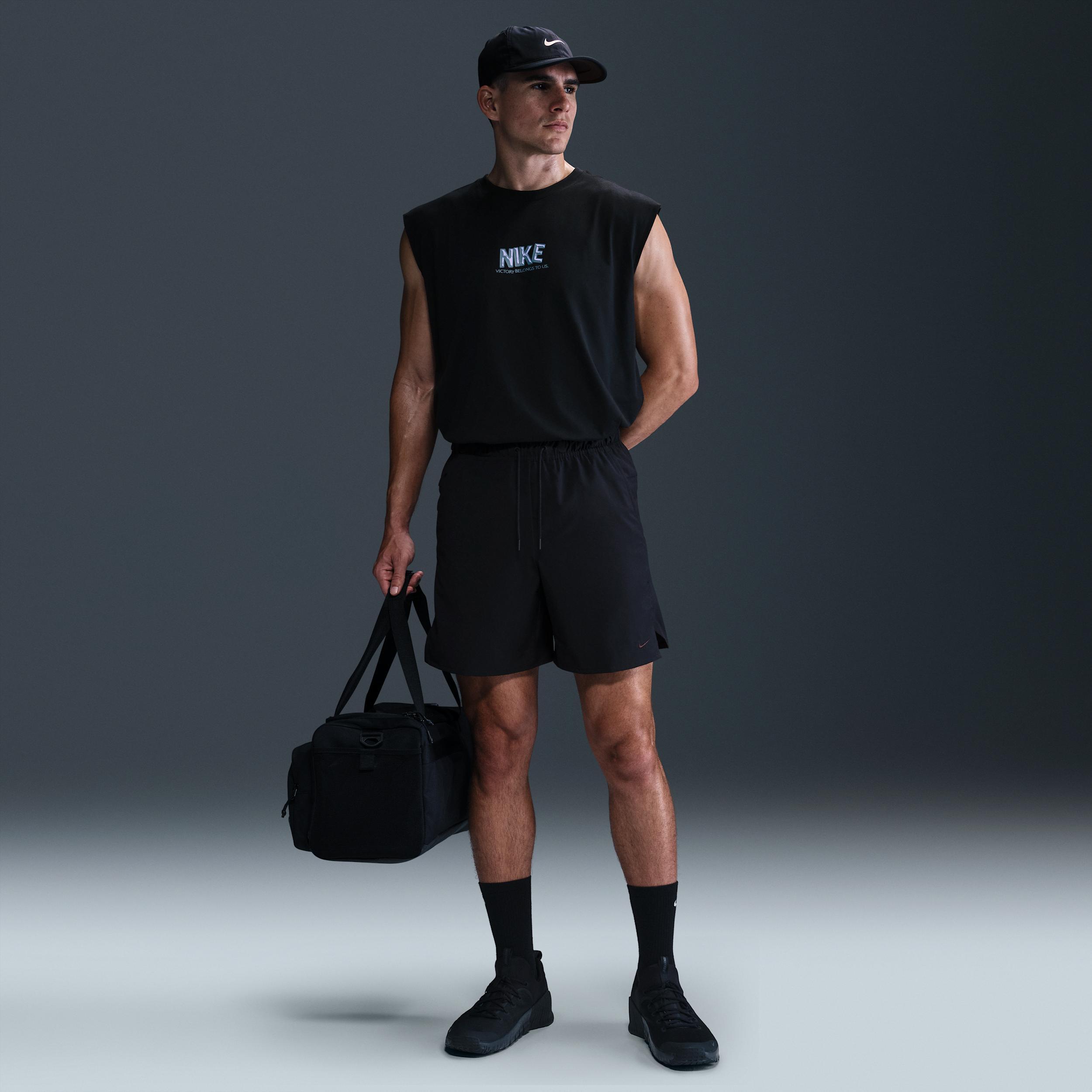 Nike Men's Victory Fitness Tank Top in Black/Black Size Large 100% Cotton Product Image