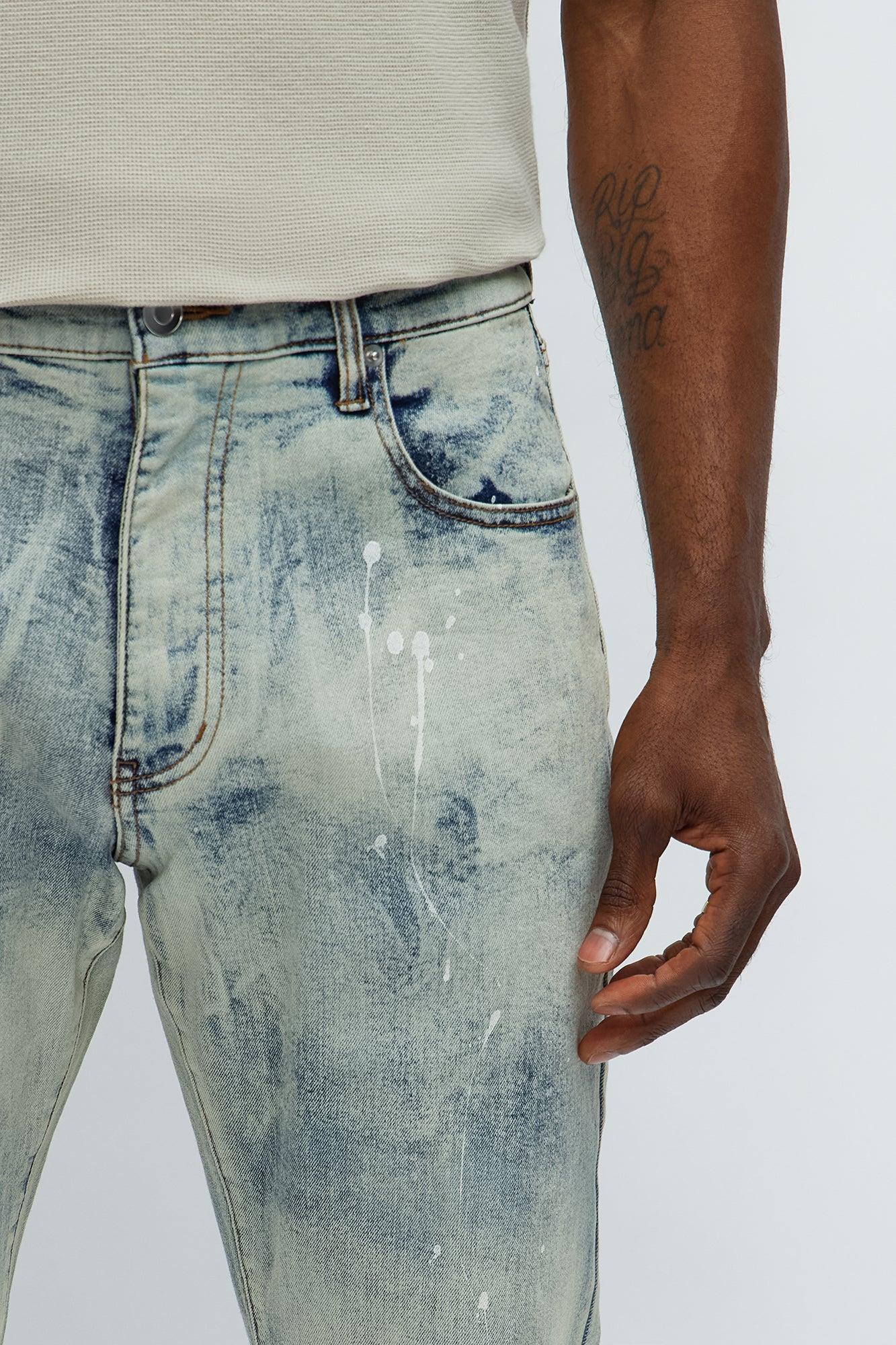 Skinny Metro Bleached Jeans - Bleach Blue Wash Product Image