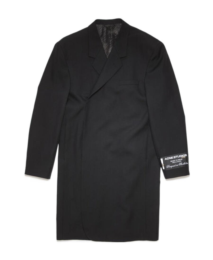 ACNE STUDIOS Double-breasted Wool Coat In 900 Black Product Image