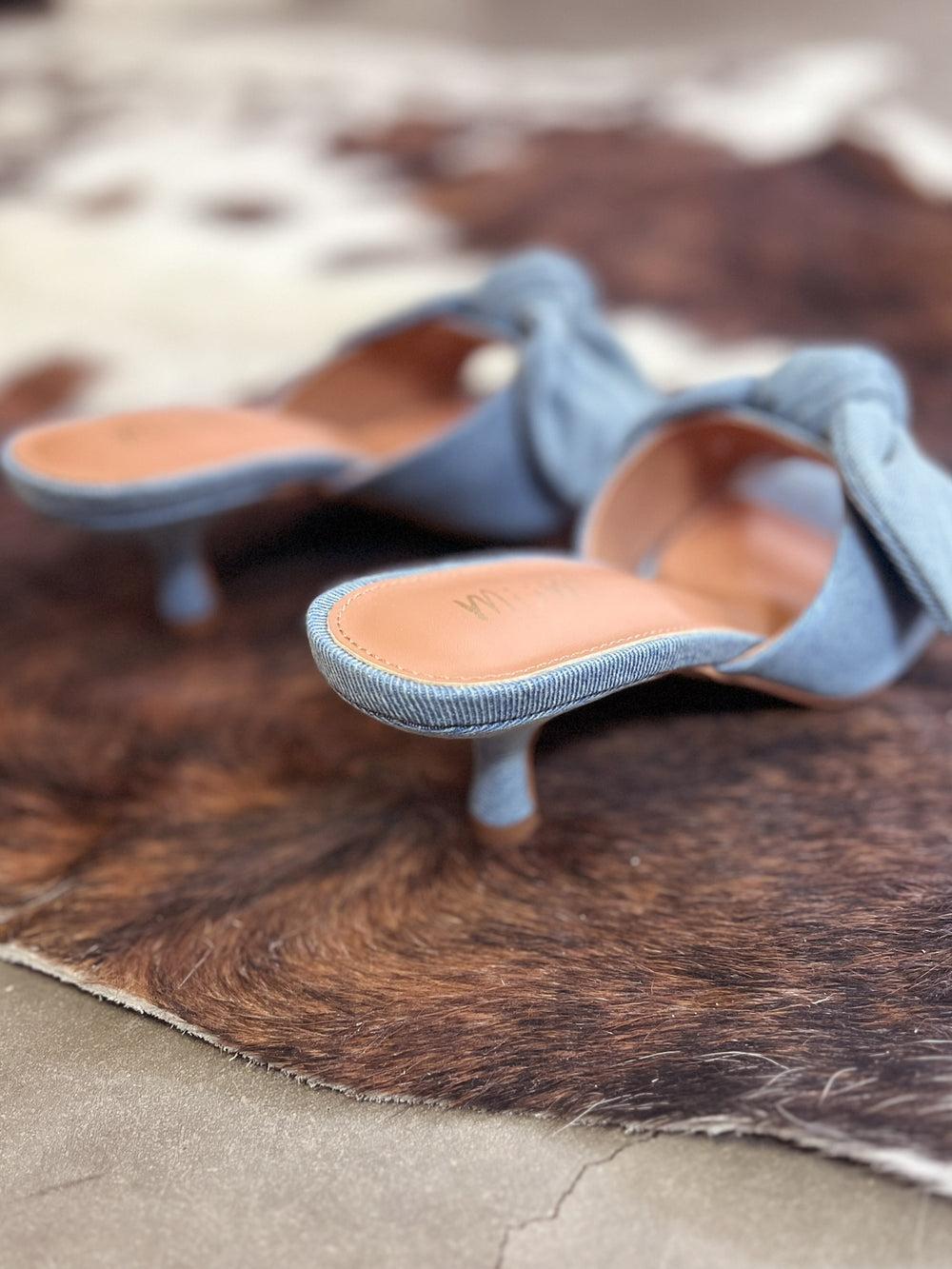 Miim Hannah Denim Bow Kitten Heel Product Image