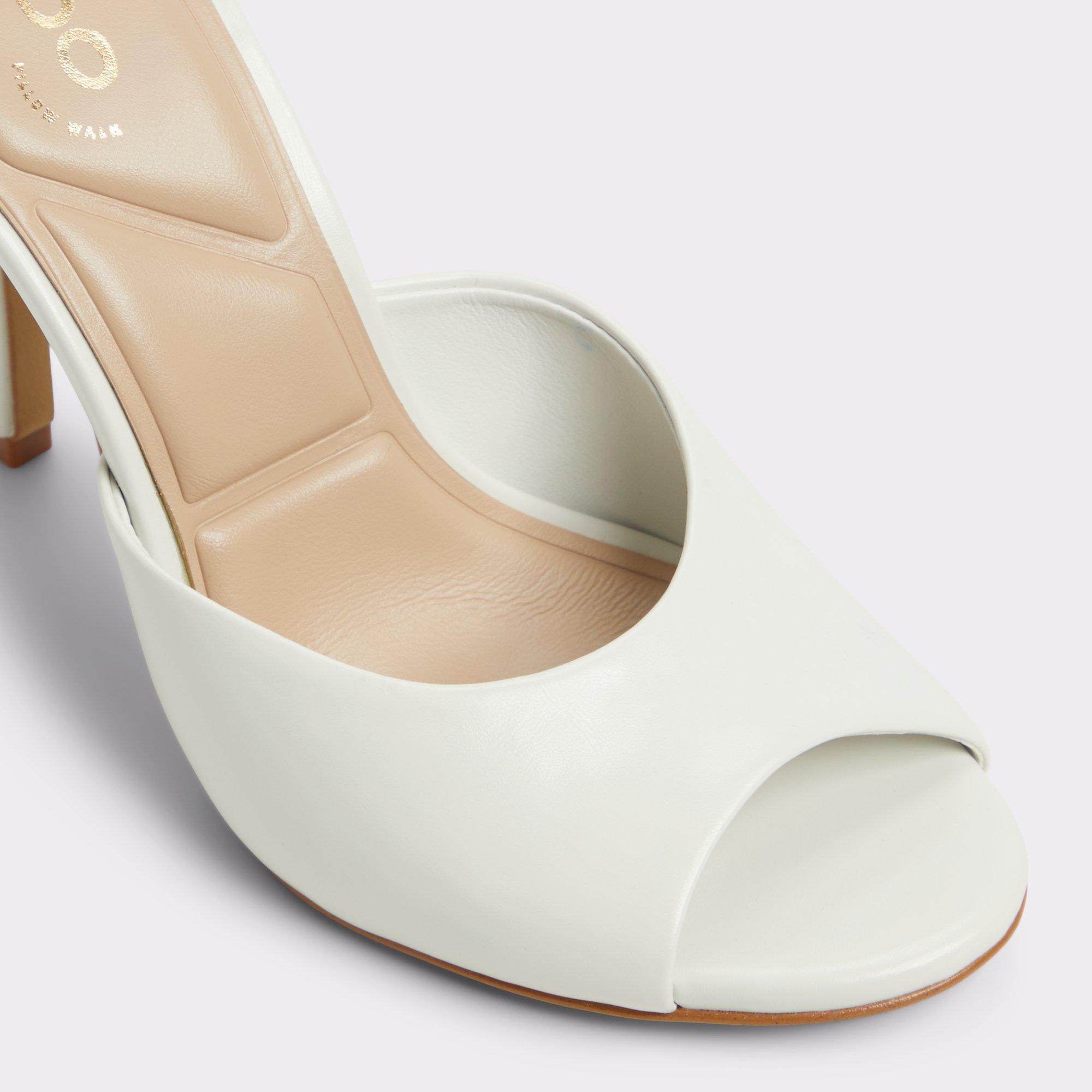 ALDO Fidelia - Women's Heeled Mules Sandals - White, Size 6 Product Image