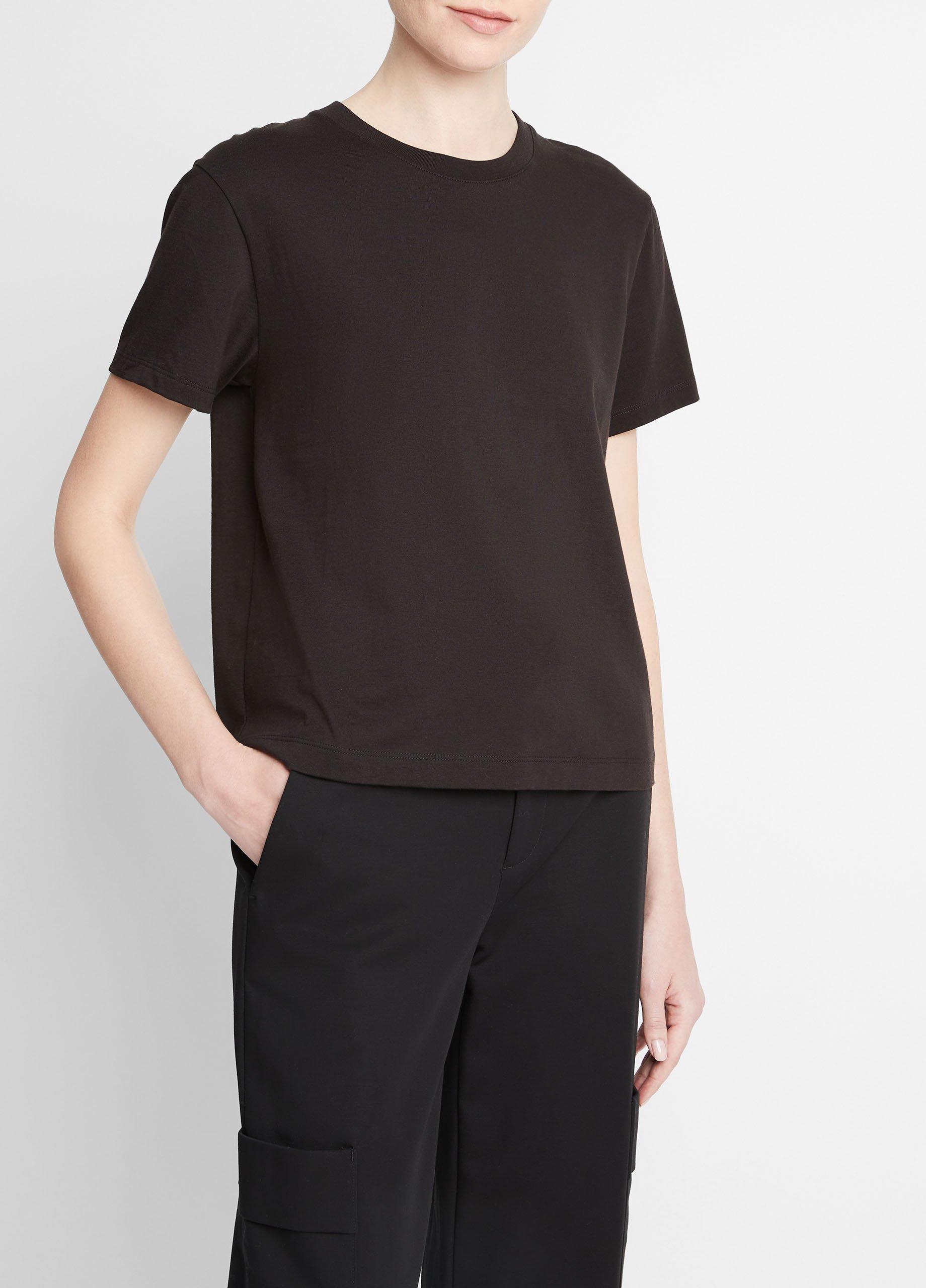 Womens Pima Cotton Crew Neck T-Shirt, Sky Powder, Size XXS Vince Product Image