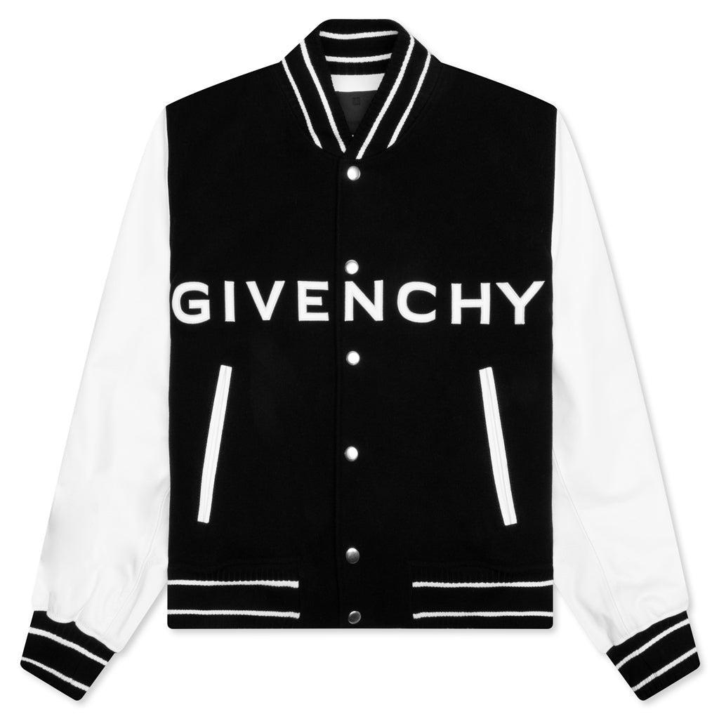 Bomber in Wool and Leather - Black/White Male Product Image