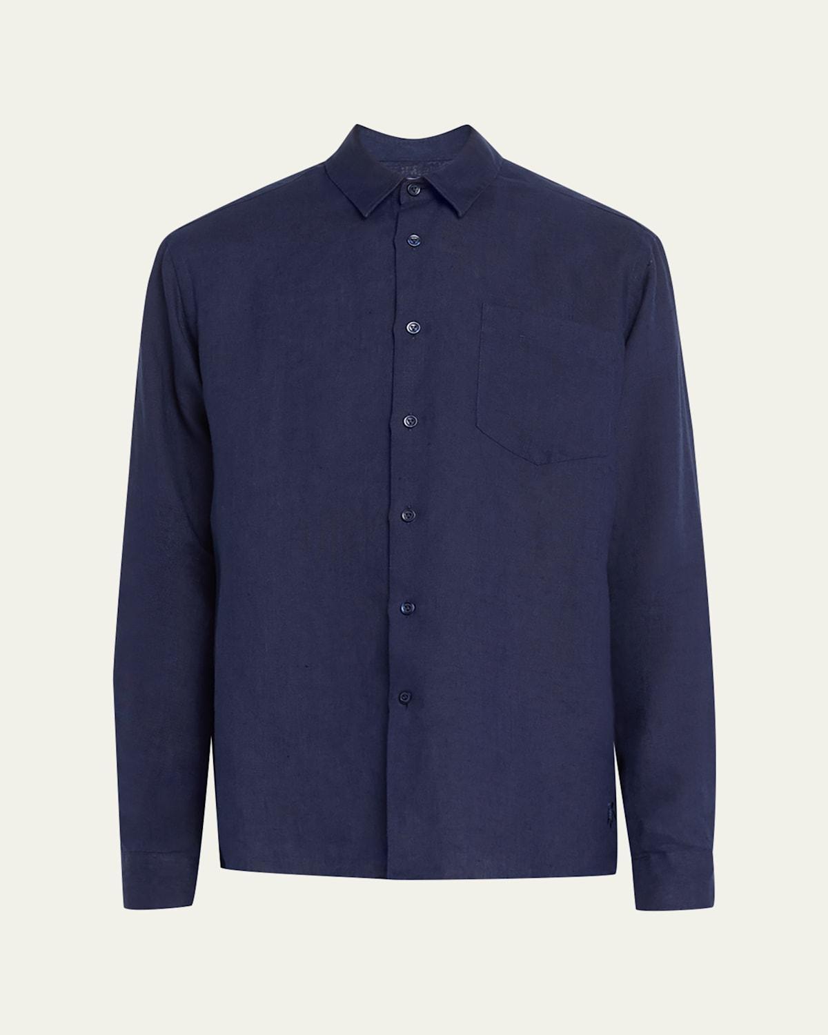 Caroubis Linen Pocket Sport Shirt Product Image