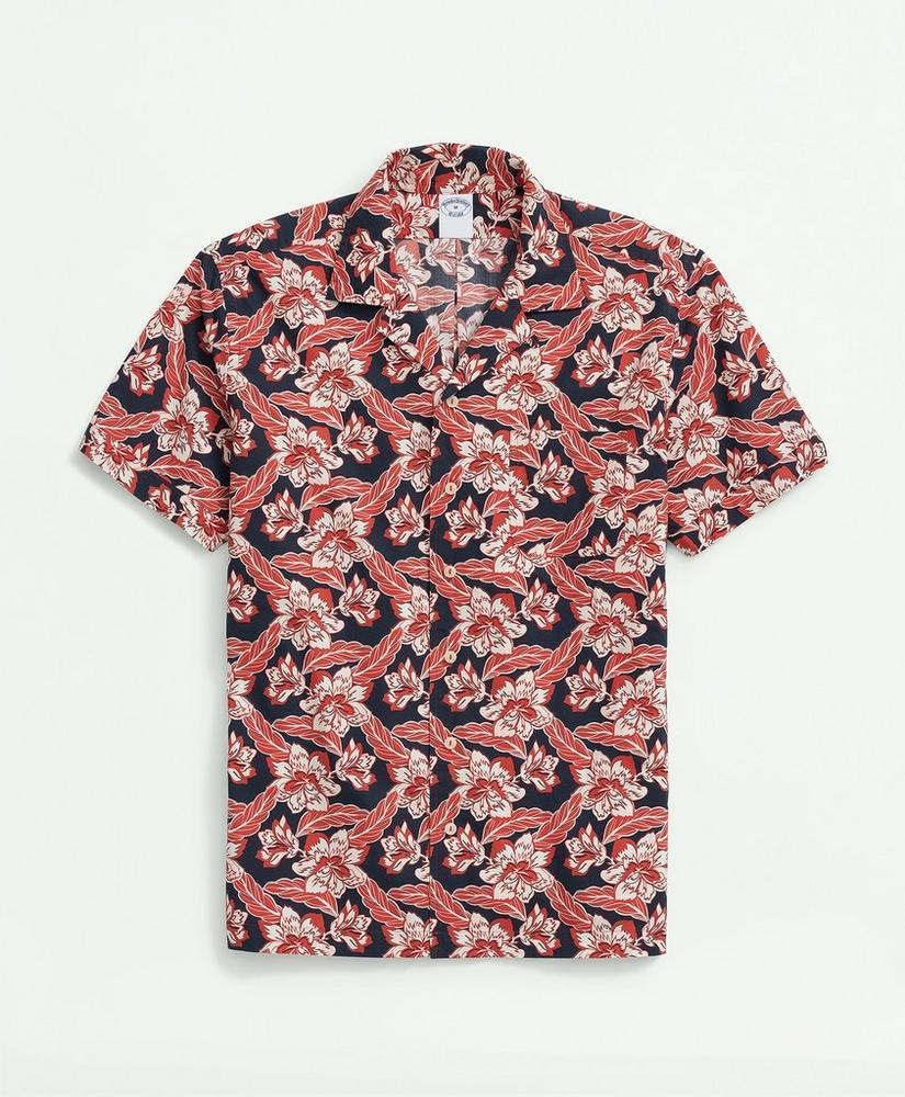 Cotton Short Sleeve Camp Collar Shirt In Voyager Print Product Image